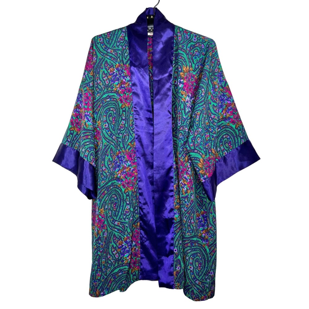 Victoria's Secret Purple and Green Paisley Robe